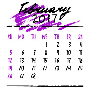 Takvim kılavuzu ile yazı 2017. Şubat