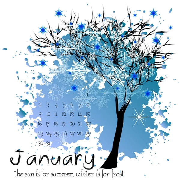 Абстрактний фон природи з зимовим деревом. січня — стоковий вектор