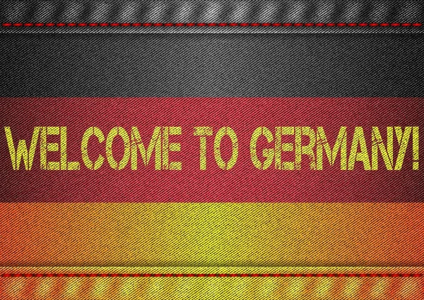 Deutschland-Tricolor mit Jeans Textur — Stockvektor