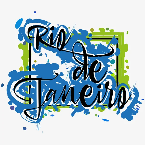 Imprimir con letras sobre Rio — Vector de stock