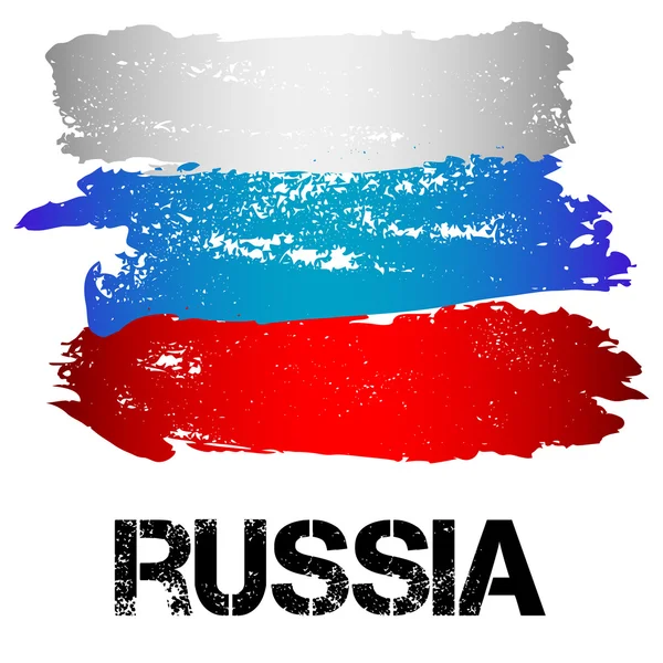 Drapeau de la Russie de coups de pinceau — Image vectorielle