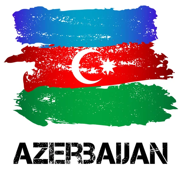 Flag of Azerbaijan from brush strokes — Stock Vector