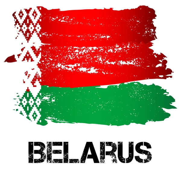 Флаг Республики Беларусь от мазки кистью — стоковый вектор