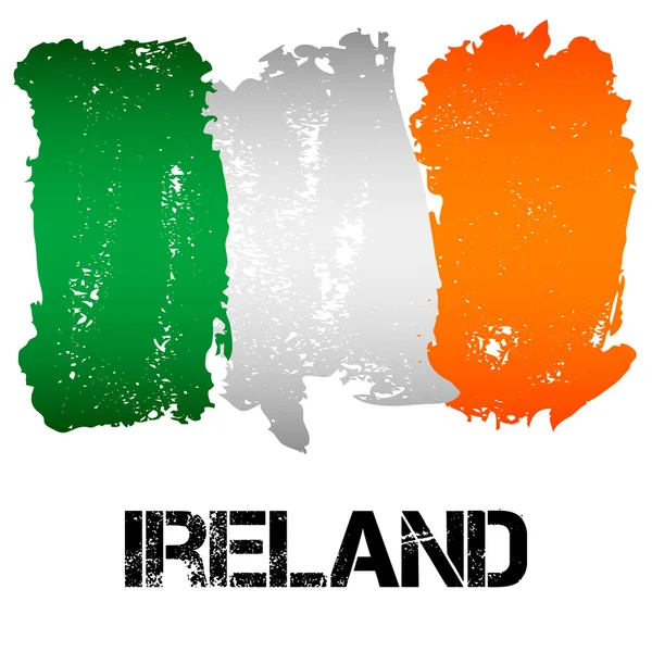 Az ecsetvonások Írország zászlaja — Stock Vector