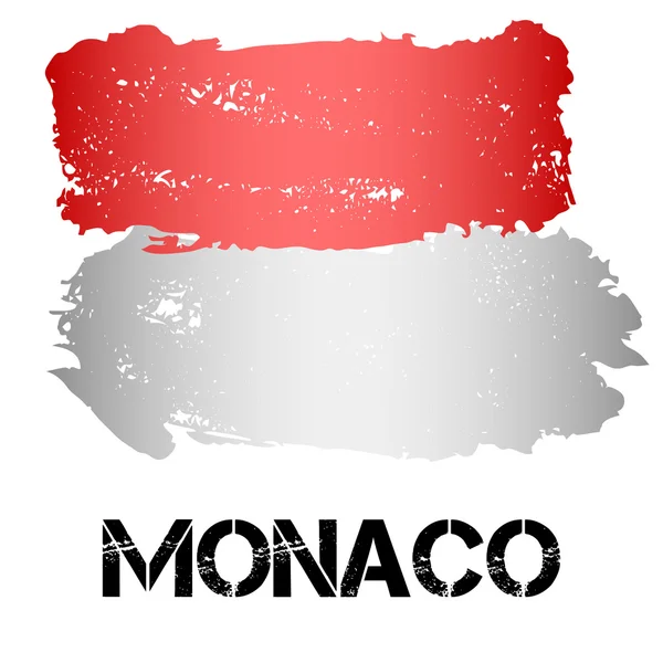 Vlag van Monaco van penseelstreken — Stockvector