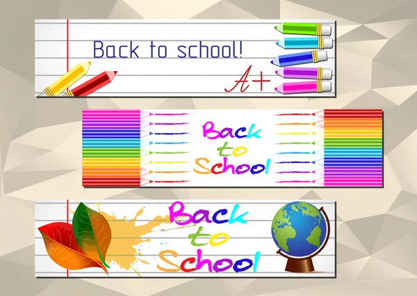 Terug naar School Banner — Stockvector