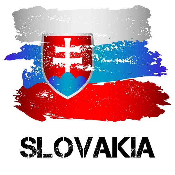 Флаг Словакии от мазки кистью — стоковый вектор