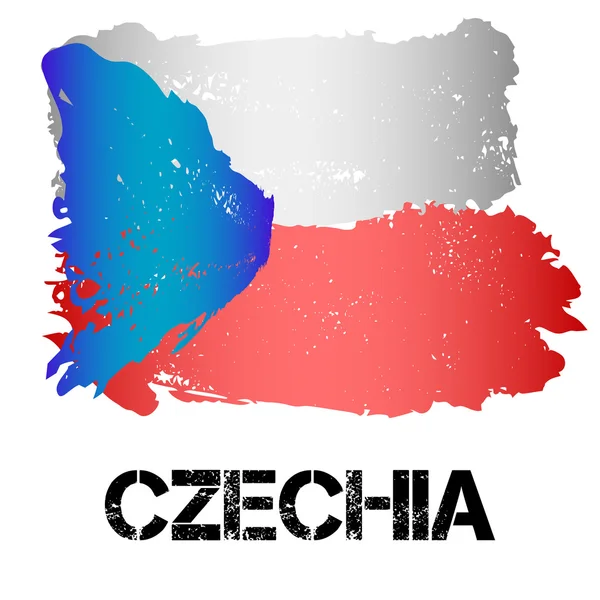 Флаг Чехии от мазки кистью — стоковый вектор