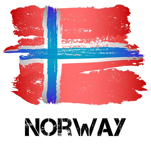Флаг Норвегии от мазки кистью — стоковый вектор