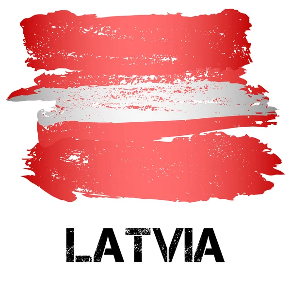 브러시 스트로크에서 라트비아의 국기 — 스톡 벡터