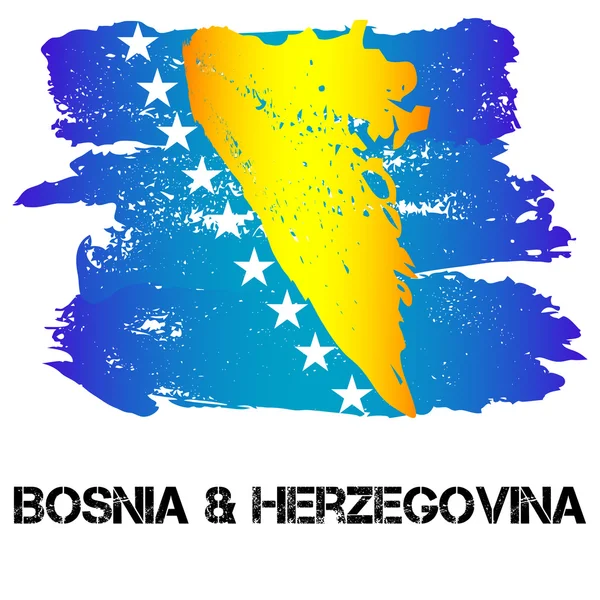 Флаг Боснии и Герцеговины от мазки кистью — стоковый вектор