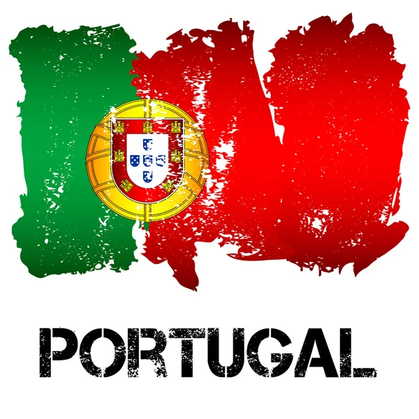Bandera de Portugal de trazos de pincel — Archivo Imágenes Vectoriales