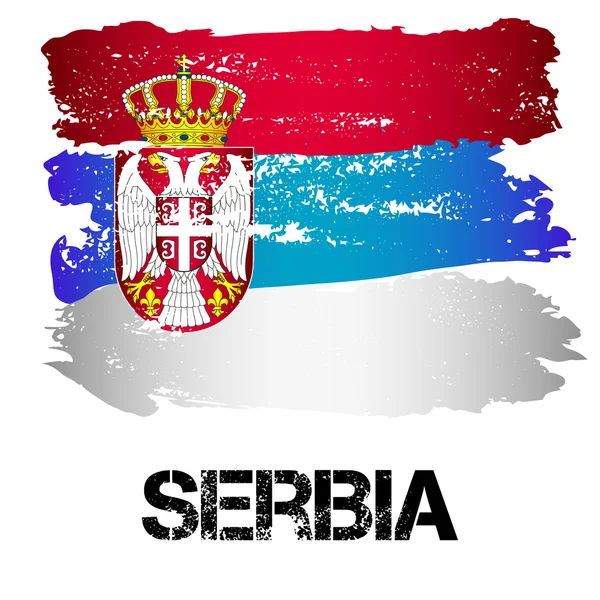 브러시 스트로크에서 세르비아의 국기 — 스톡 벡터