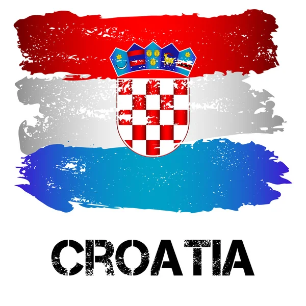 브러시 스트로크에서 크로아티아의 국기 — 스톡 벡터
