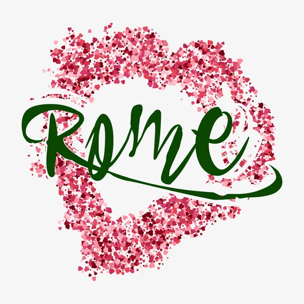 Print with lettering about Rome — Stock Vector