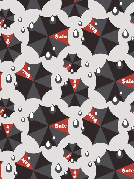 Seamless sale pattern with black umbrellas — Stock Vector