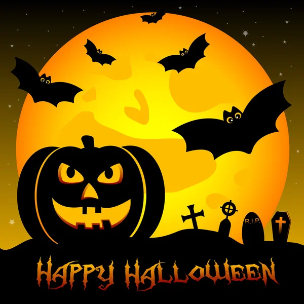 Ilustração festiva sobre o tema do Halloween. Desejos de Feliz Halloween. Doce ou travessura — Vetor de Stock