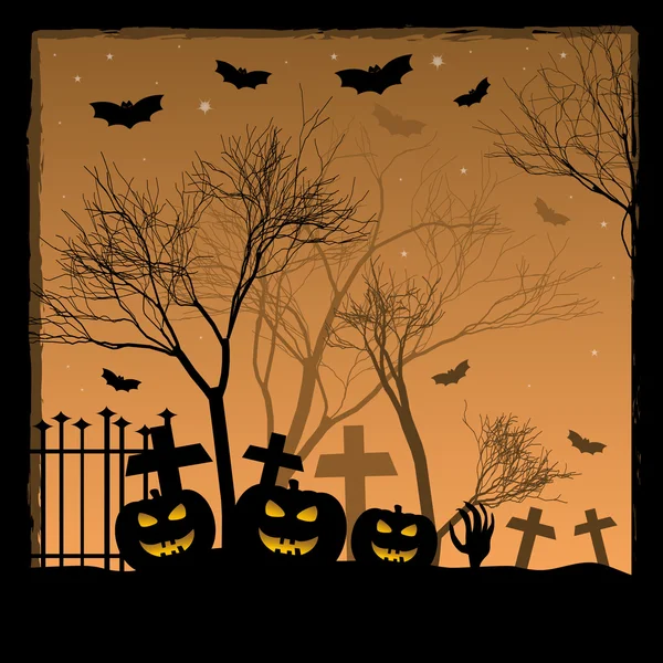 Illustrazione festiva sul tema di Halloween. Auguri di Buon Halloween. Dolcetto o scherzetto — Vettoriale Stock