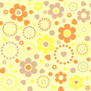 Sarı tonlarda sorunsuz çiçek desenli