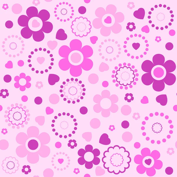 Seamless floral pattern in pink tones — Stock Vector