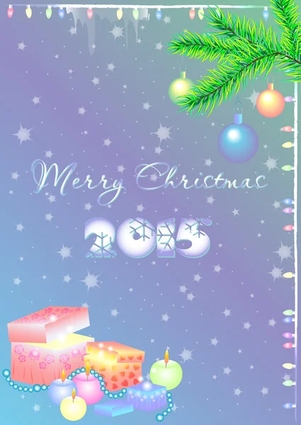 Pohlednice pro pozdrav s šťastný nový rok a veselé Vánoce — Stockový vektor
