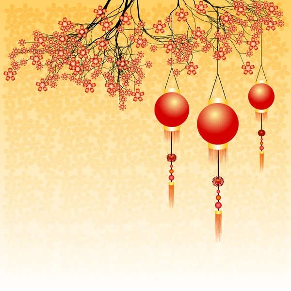 Carte postale de vacances au Nouvel An chinois 2015 — Image vectorielle