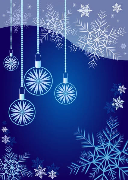 Winter background with different snowflakes and balls 2015 — Stock Vector