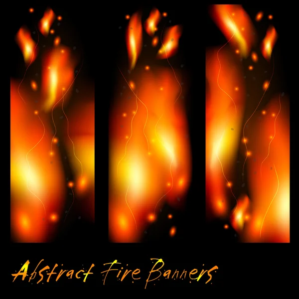 Bannières abstraites avec éclairs de flamme — Image vectorielle