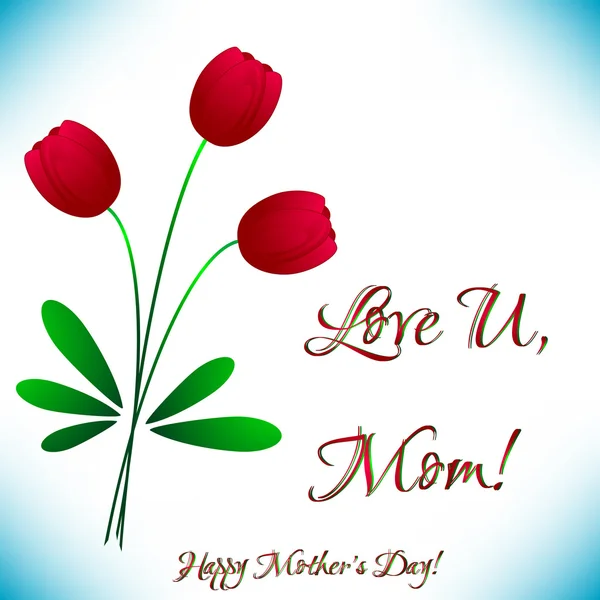 Cartão de saudação com flores no dia da Mãe —  Vetores de Stock