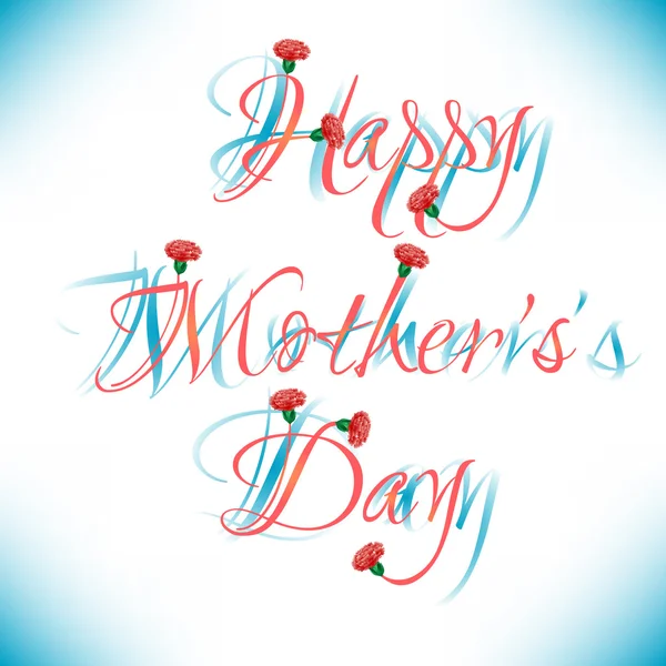 Ευχετήρια κάρτα με τα λουλούδια την ημέρα της μητέρας — Διανυσματικό Αρχείο