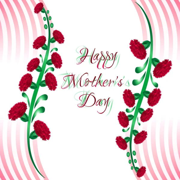 Tarjeta de felicitación con flores en el día de la madre — Vector de stock