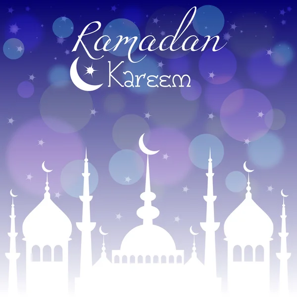 Kartu ucapan selamat dengan awal bulan puasa di bulan Ramadhan - Stok Vektor