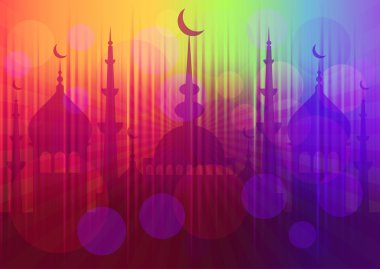 Card for greeting with beginning of fasting month Ramadan clipart
