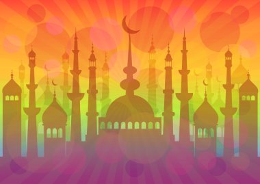 Card for greeting with beginning of fasting month Ramadan