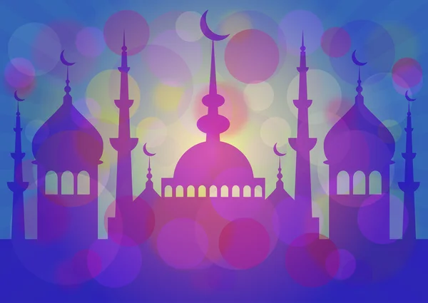 Card for greeting with beginning of fasting month Ramadan
