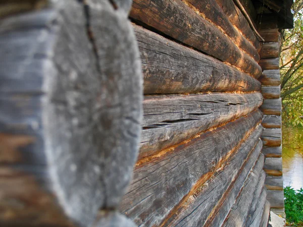 Parede de madeira de placas de casa — Fotografia de Stock