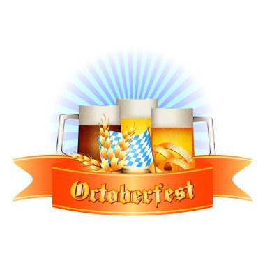 Kartpostal ve Selam ile Oktoberfest için renkli logo