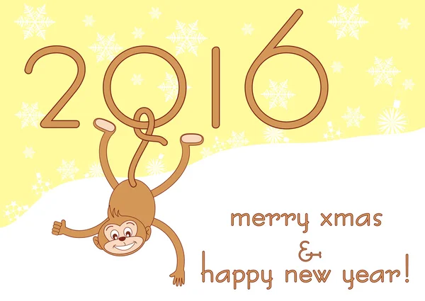 Стилизованный 2016 год для поздравления с Новым годом и Рождеством — стоковый вектор