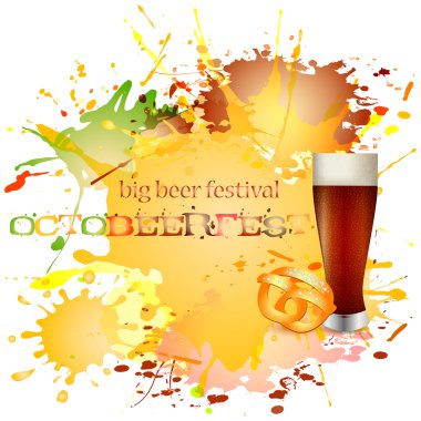 Selam Oktoberfest ile dökülen bira lekesi ile kartı