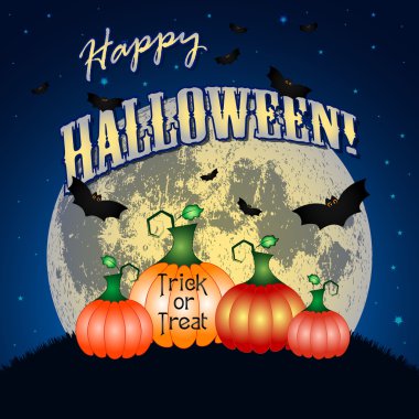 Festival Illustration Halloween Tema üzerinde. Karanlık gece ay