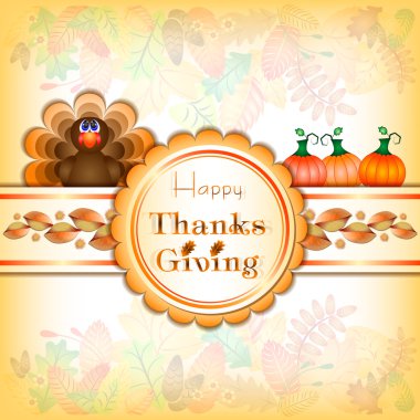 Postcard for Thanksgiving in scrapbooking style clipart