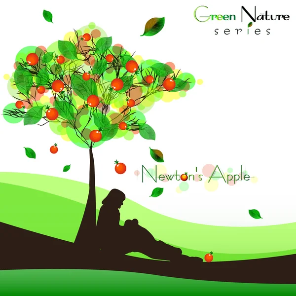 Doğa arka plan ağaç fructifying ile soyut. Newton'ın Apple