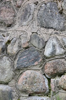 Dekoratif duvar büyük kayalar, beton tarafından bağlı yapılan