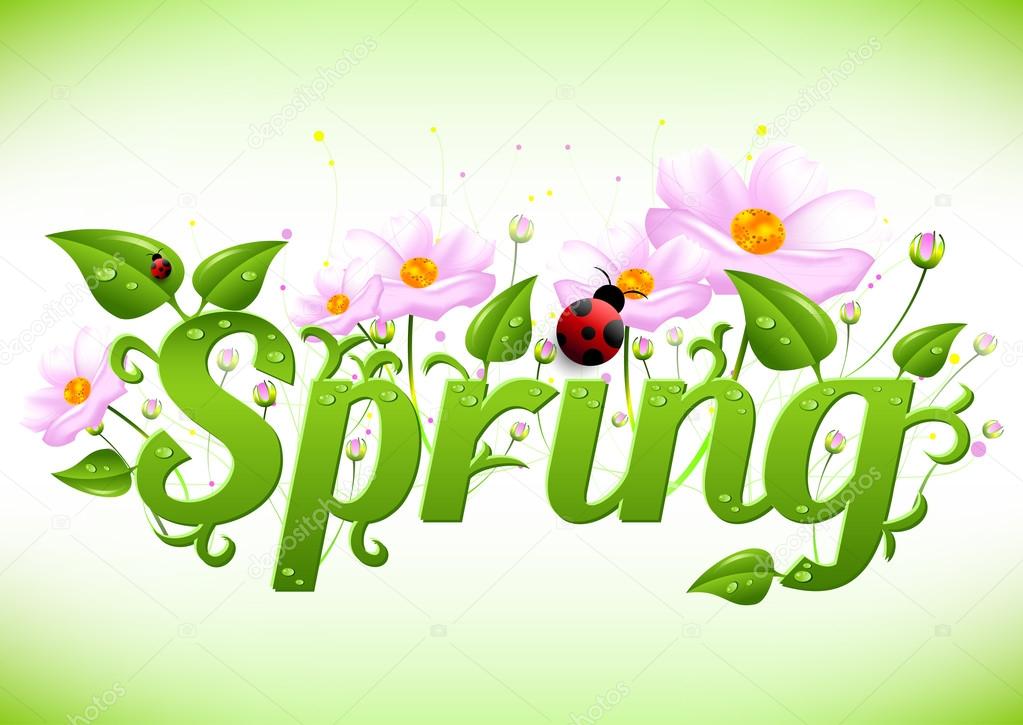 Spring positive postcard congratulations with beginning of spring Stock Vector Image by