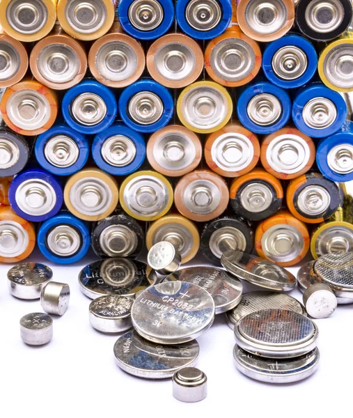 Batteriestapel bereit für das Recycling — Stockfoto