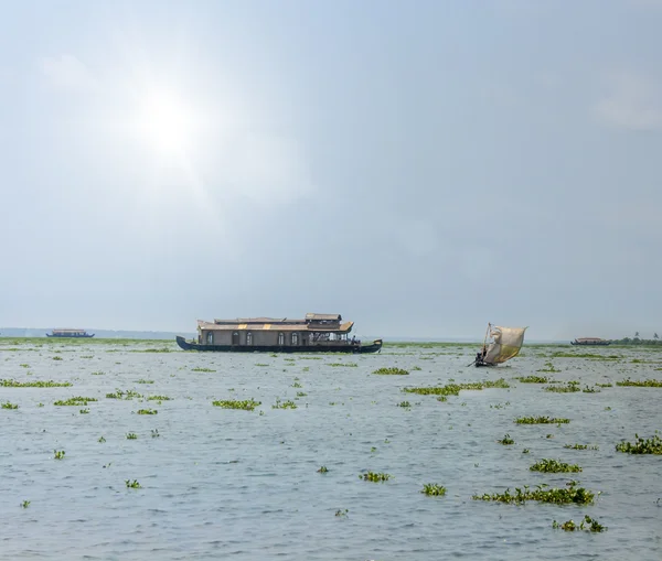 Vías navegables y barcos de Kerala — Foto de Stock