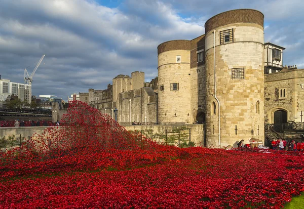 Londres, Reino Unido - 18 de outubro de 2014: Instalação de arte 'Blood Swept Lan — Fotografia de Stock