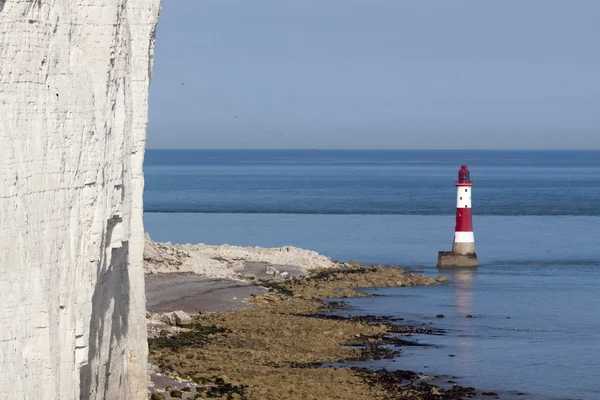 Cabeça de praia Farol e mares calmos — Fotografia de Stock