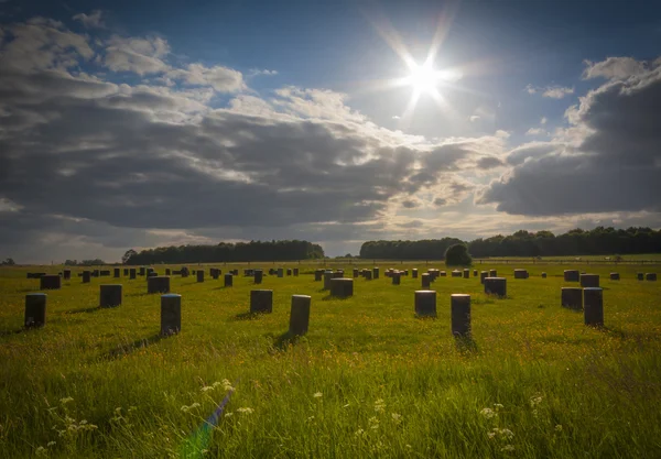 Woodhenge mavi gökyüzü altında Wiltshire'deki/daki oteller