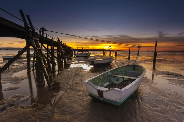 Puesta de sol escena costera de Poole Harbour — Foto de Stock